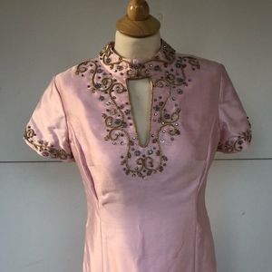 Bernice Mottz Vintage Pink Beaded Dress Sz 6